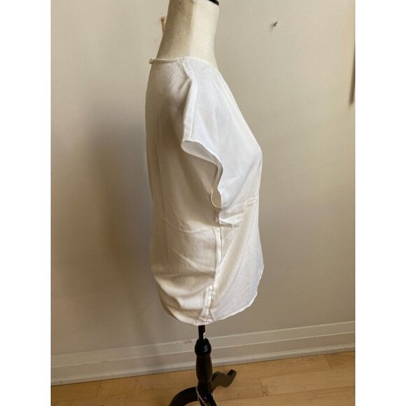 HALOGEN BNWT Sz Small Womens White Semi-Sheer Top New - Picture 2 of 4